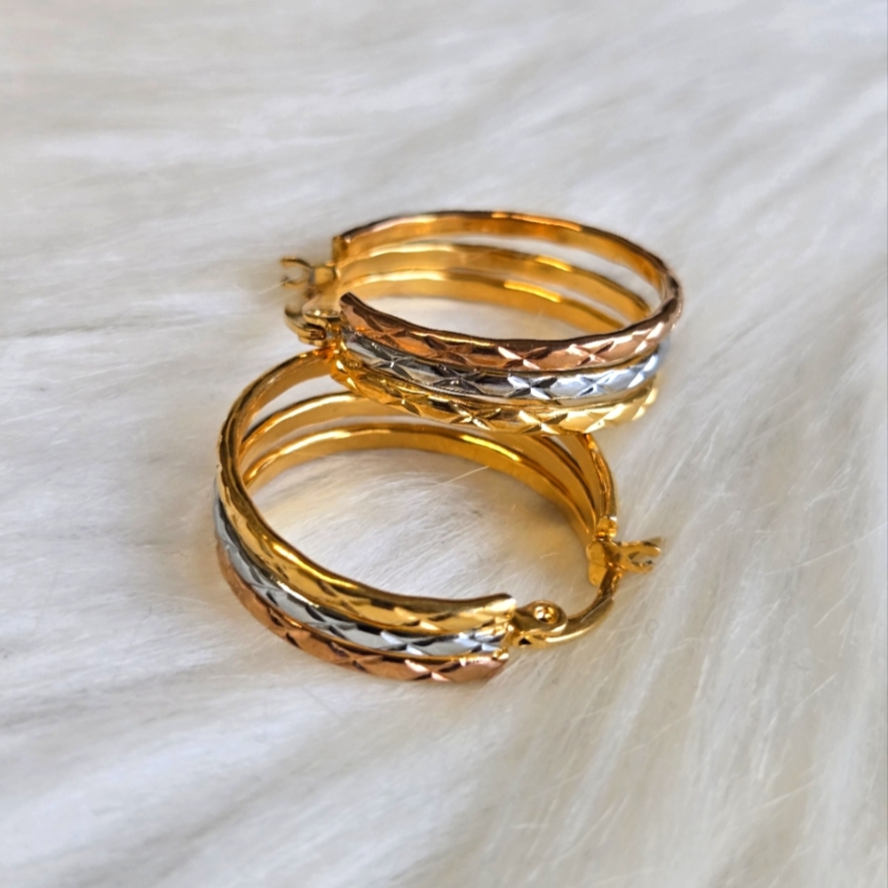 tritone  hoop Earrings *new